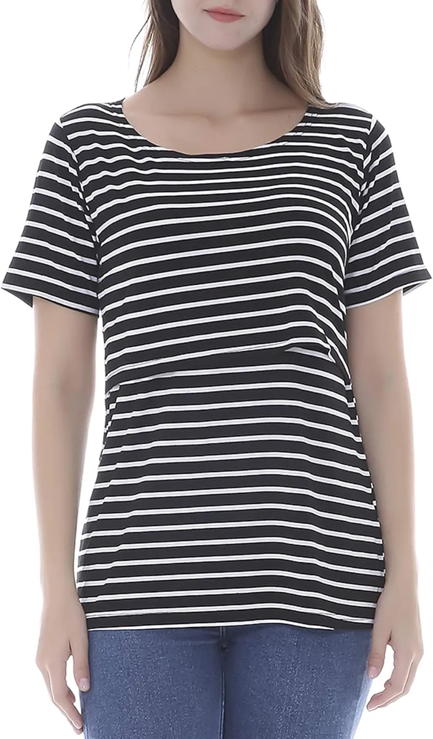 Smallshow Women's Maternity Nursing Tops Short Sleeve Breastfeeding Clothes