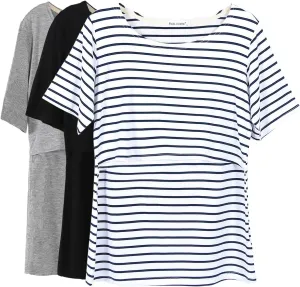 Smallshow Women's Maternity Nursing Tops Short Sleeve Breastfeeding Clothes