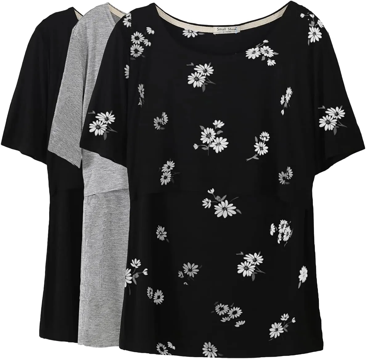 Smallshow Women's Maternity Nursing Tops Short Sleeve Breastfeeding Clothes