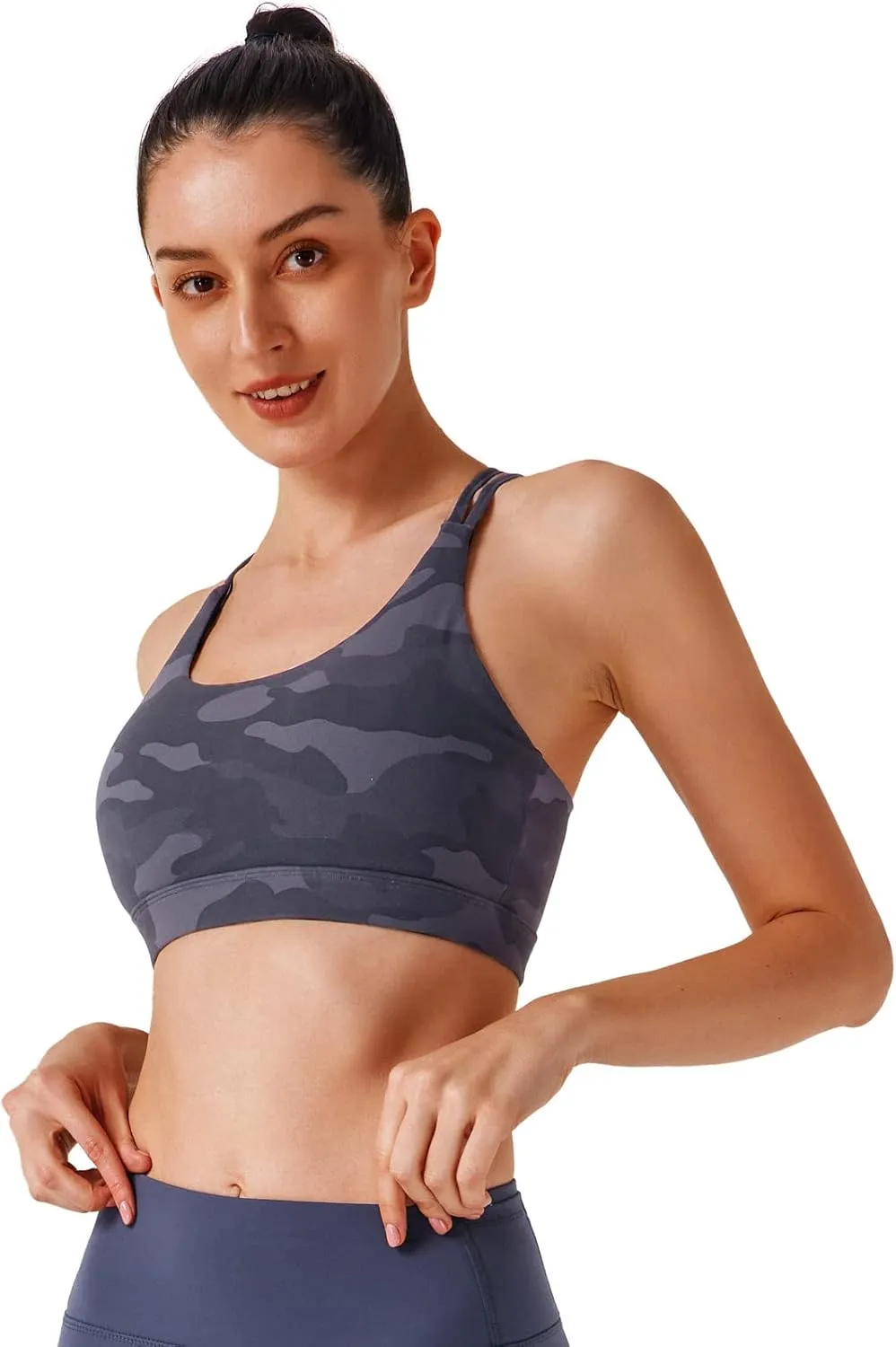 Sports Bras for Women,Padded Sports Bra Tank Top Sexy Crisscross Back High Impact Longline Workout Yoga Bra