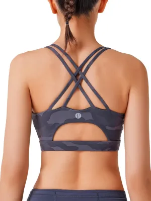 Sports Bras for Women,Padded Sports Bra Tank Top Sexy Crisscross Back High Impact Longline Workout Yoga Bra