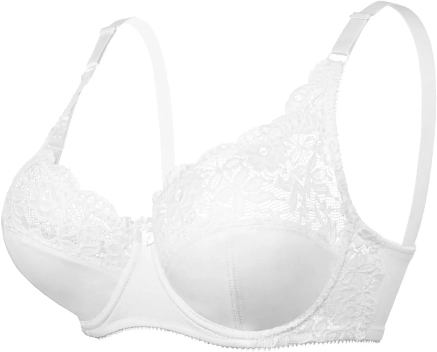 Super Bra Adjustable Lace Underwear with A Gathered Thin Cup and Steel Ring for Womens Bras Strapless