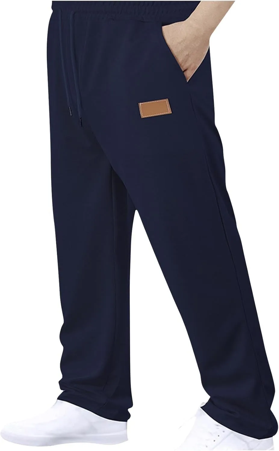 Sweatpants for Men Baggy Open Bottom Athletic Lounge Pants Yoga Beach Casual Jersey Pants Solid with Pockets