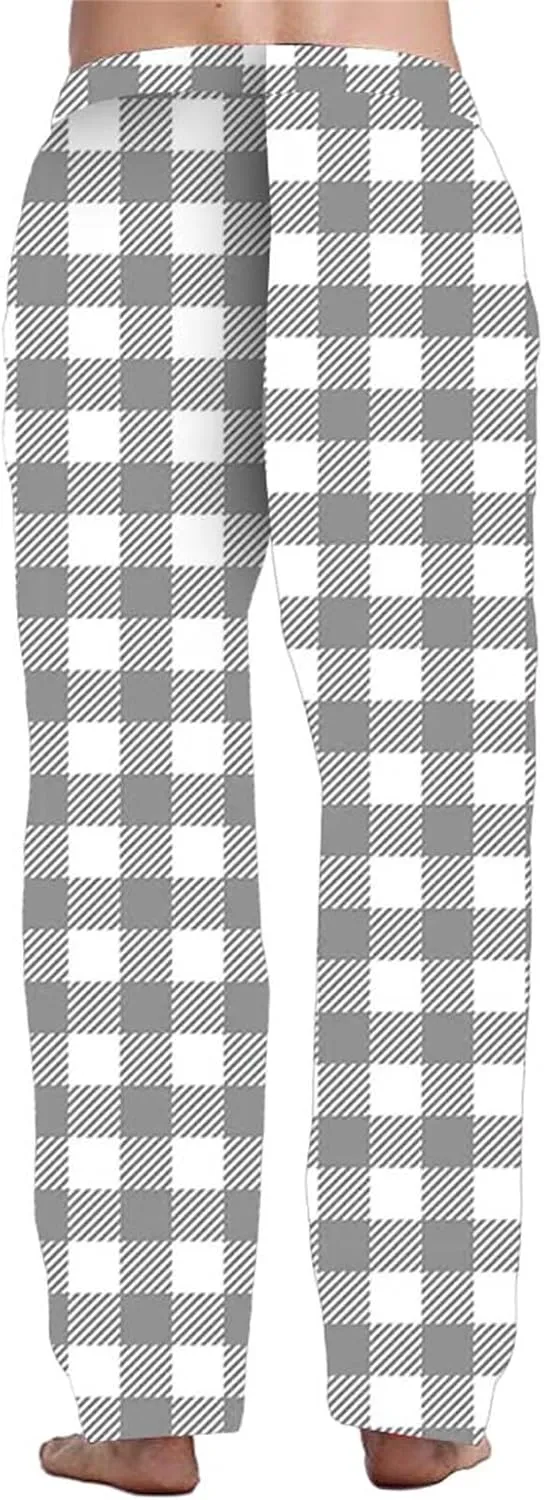Sweatpants for Men Tapered Fashion Men's Casual Plaid Loose Sports Plaid Pajama Pants Pants Lightweight Workout