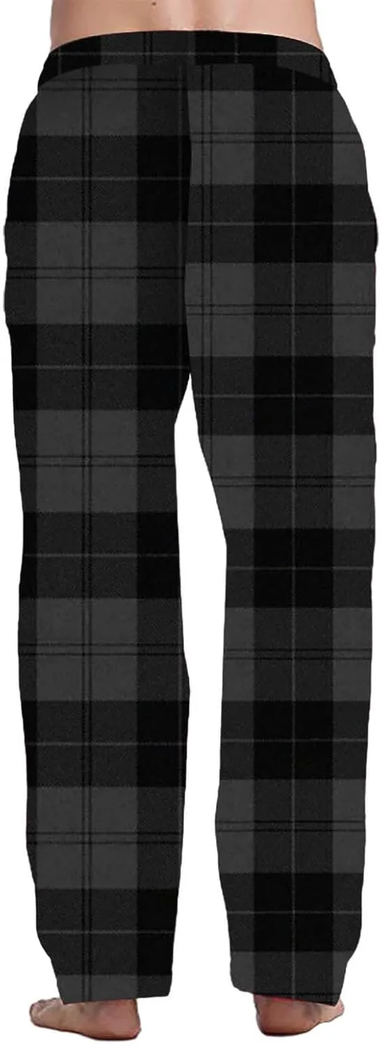 Sweatpants for Men Tapered Fashion Men's Casual Plaid Loose Sports Plaid Pajama Pants Pants Lightweight Workout