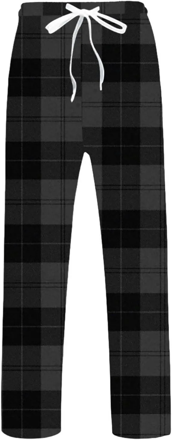 Sweatpants for Men Tapered Fashion Men's Casual Plaid Loose Sports Plaid Pajama Pants Pants Lightweight Workout
