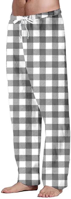 Sweatpants for Men Tapered Fashion Men's Casual Plaid Loose Sports Plaid Pajama Pants Pants Lightweight Workout