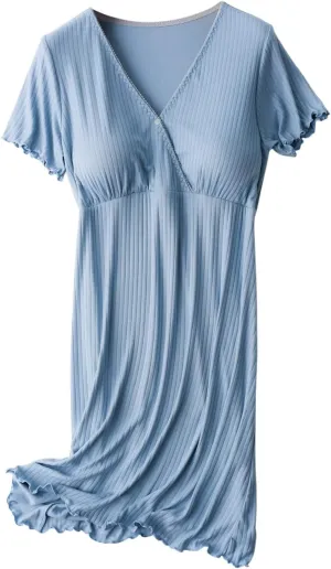 TANGNADE Nursing Dress Maternity Nightgown Sleepwear for Breastfeeding Maternity Dress Comfy Loungewear for Pregnancy