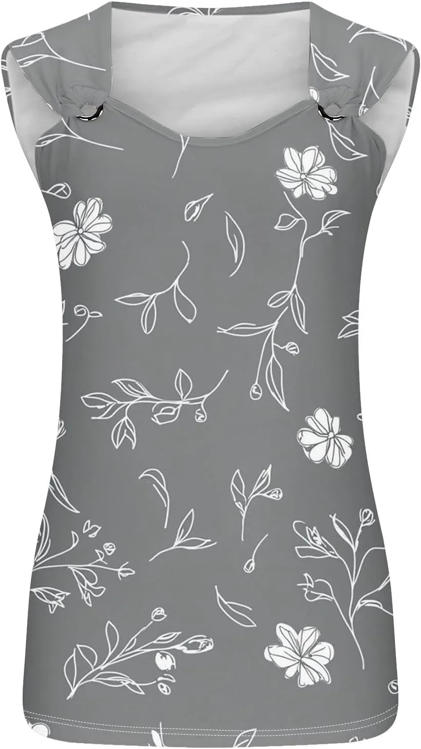Tank Top for Women Vacation 2025 Printed V Neck Sleeveless Loose Camisole Tops Summer Casual Beach Cute Comfy Tank