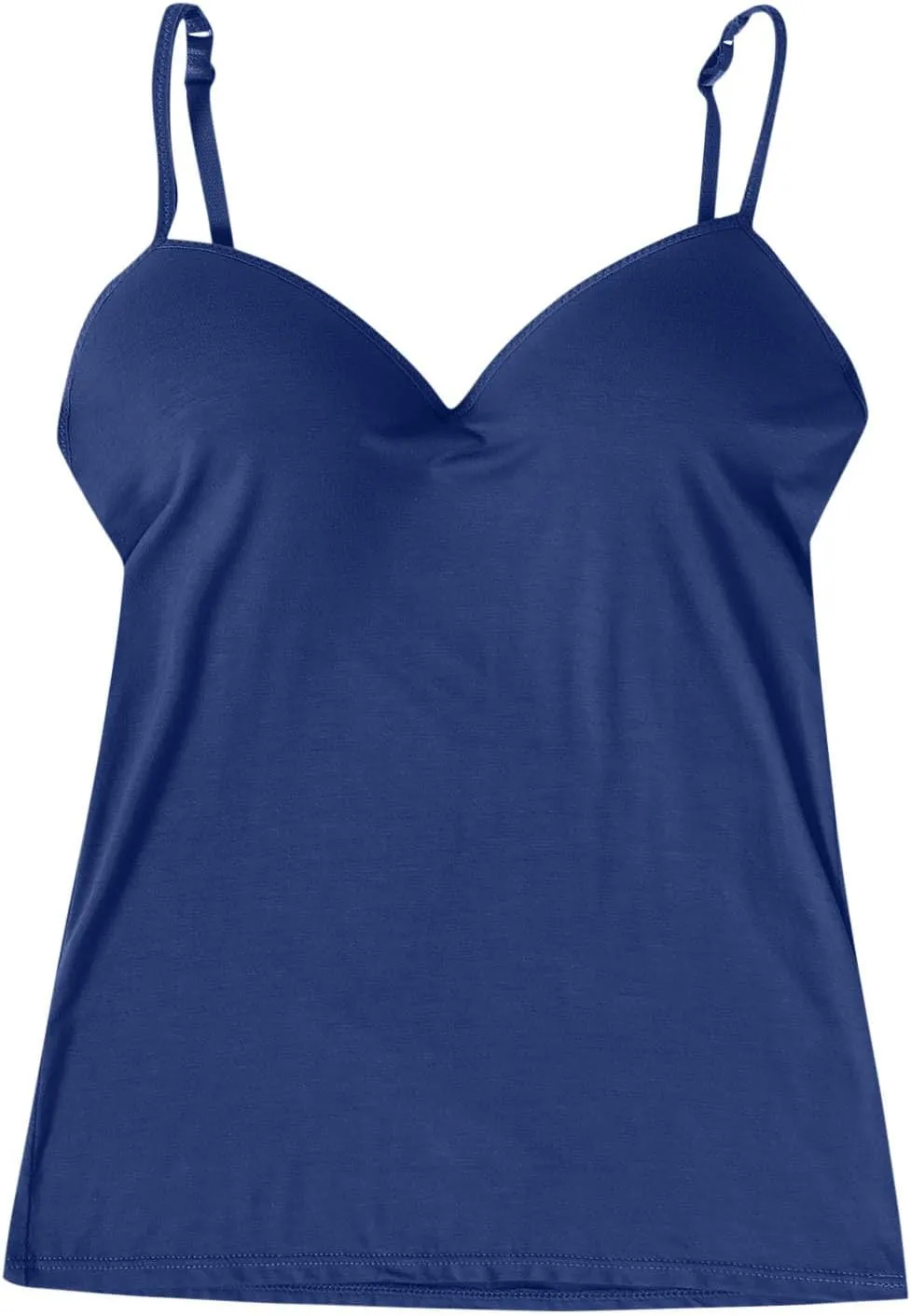 Tank Top with Built in Bra for Women Sexy Spaghetti Strap v Neck Camisole Tops Workout Summer Cami Undershirt