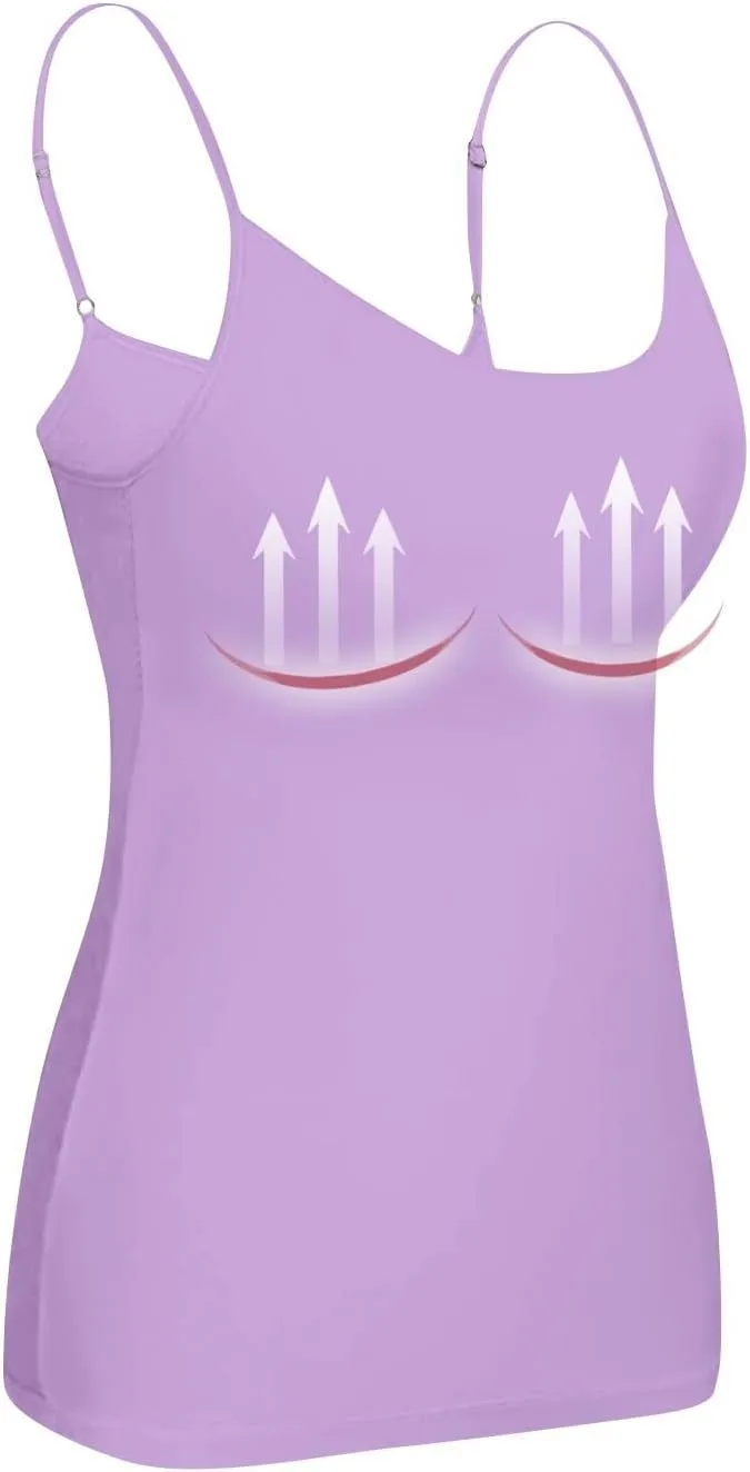 Tank Top with Built in Bra for Women Sleeveless U Neck Shapewear Yoga Slim Fit Camisole Workout Tops