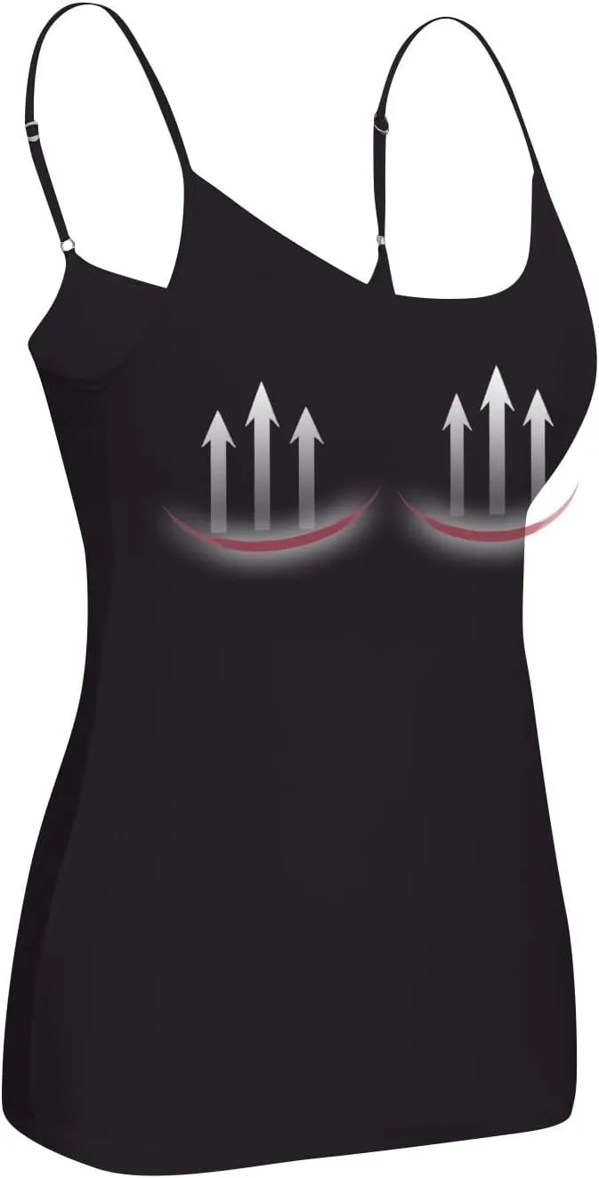 Tank Top with Built in Bra for Women Sleeveless U Neck Shapewear Yoga Slim Fit Camisole Workout Tops