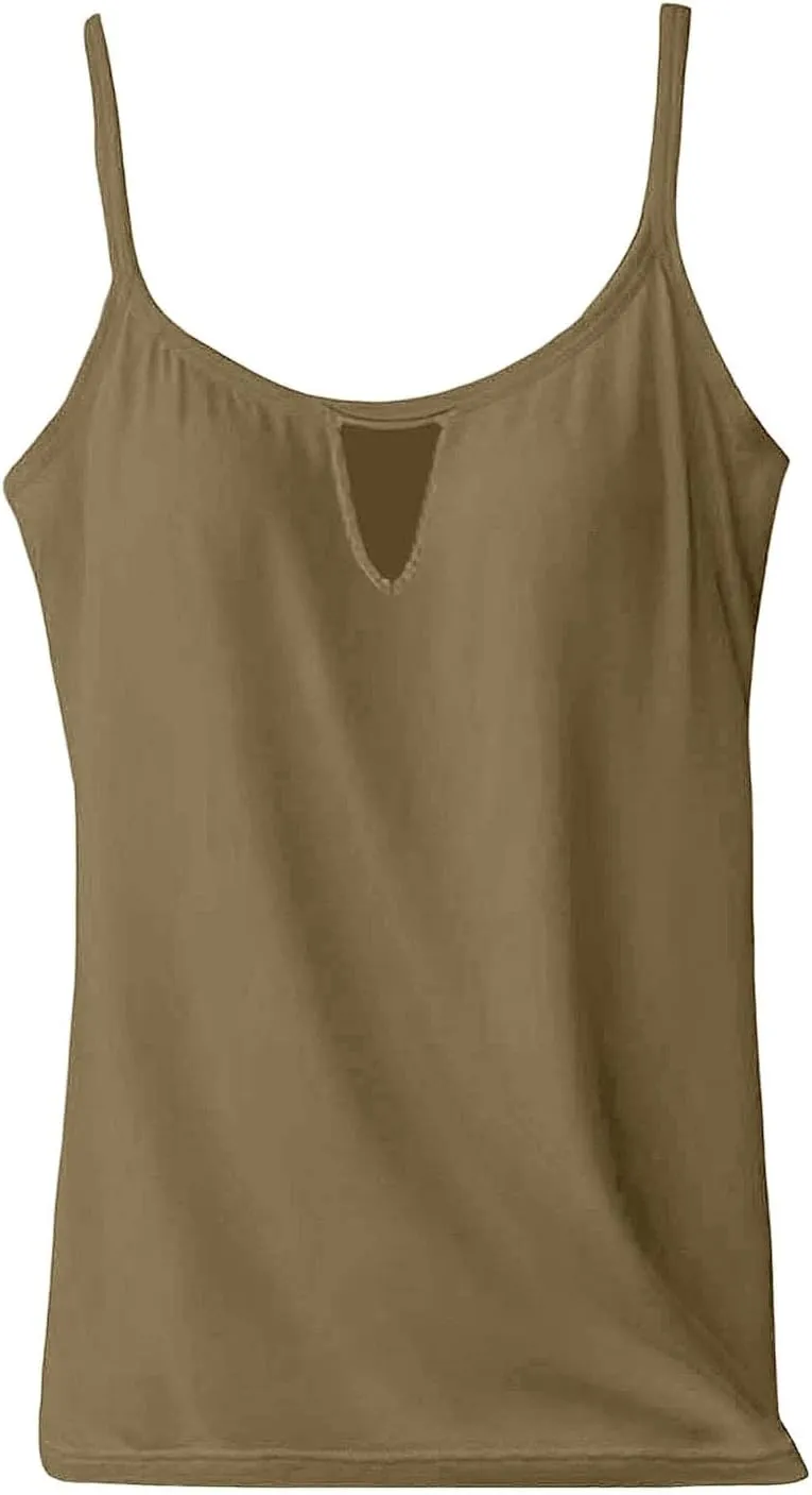 Tank Top with Built in Bra for Women Sports Cute Cami Shirts 2025 Spring Summer Beach Camisoles Bras