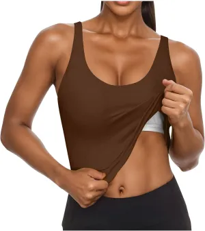Tank Top with Built in Bra for Women Summer Basic Padded Yoga Shirts Shelf Bras Workout Camisole Casual Undershirt
