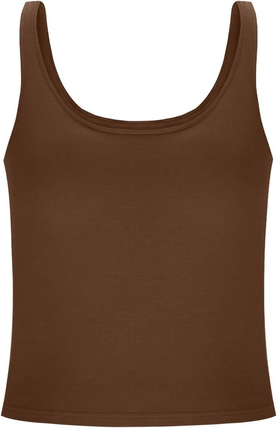 Tank Top with Built in Bra for Women Summer Basic Padded Yoga Shirts Shelf Bras Workout Camisole Casual Undershirt