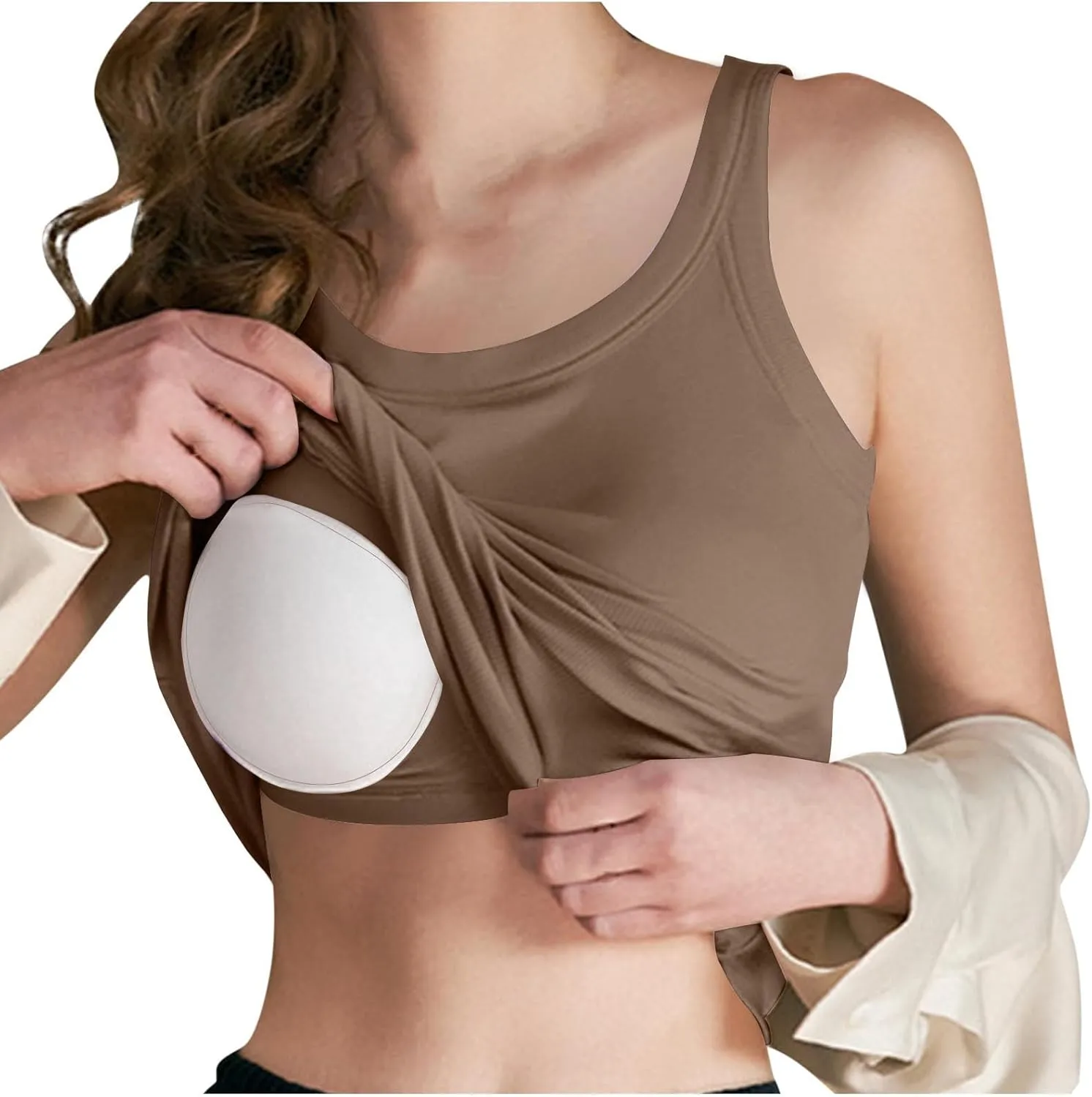 Tank Tops for Women 2025 Bulit in Bra Cotton Summer Workout Yoga Tops Slim Fit Ribbed Sleeveless Basic Tee Camisole