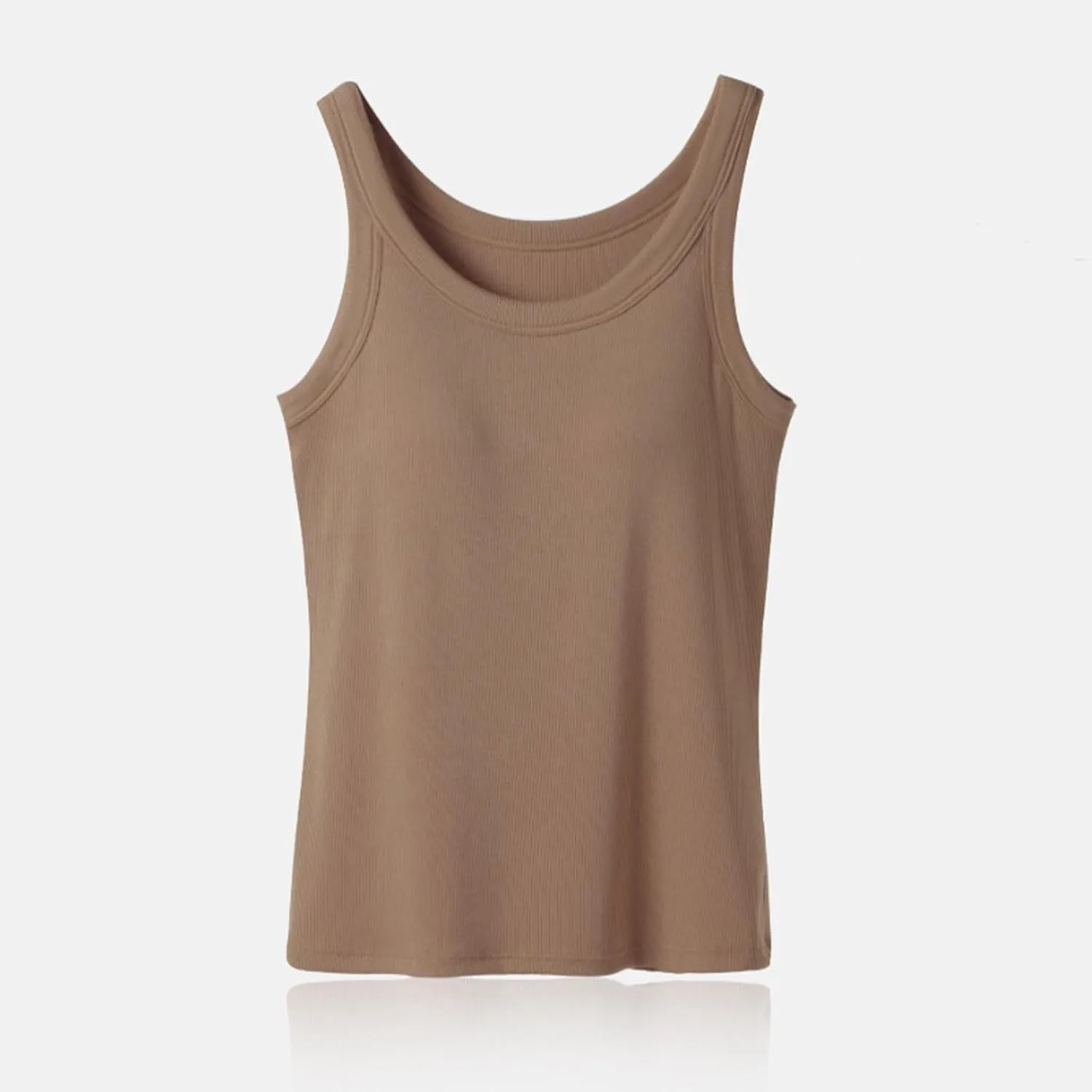 Tank Tops for Women 2025 Bulit in Bra Cotton Summer Workout Yoga Tops Slim Fit Ribbed Sleeveless Basic Tee Camisole