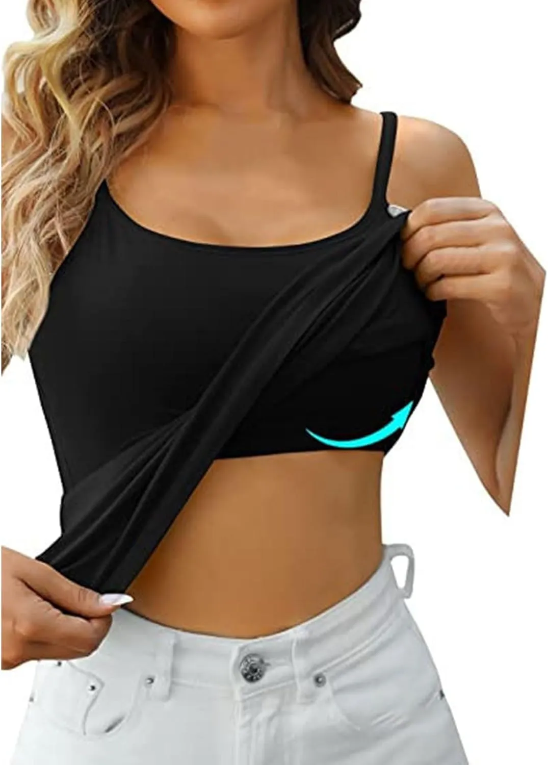 Tank Tops for Women Thread with Chest Pad Without Wearing Bra One Tank Top Camisole Tops for Women Women's Tank