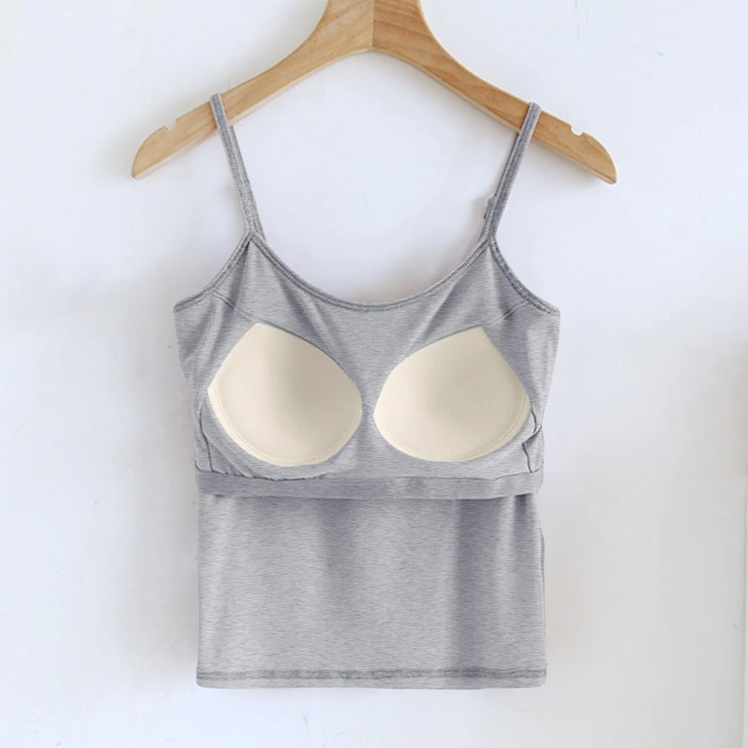Tank Tops with Built in Bra for Women Ribbed Knit Solid Basic Padded Sport Bras Regular Fit Stretch Workout Camisole