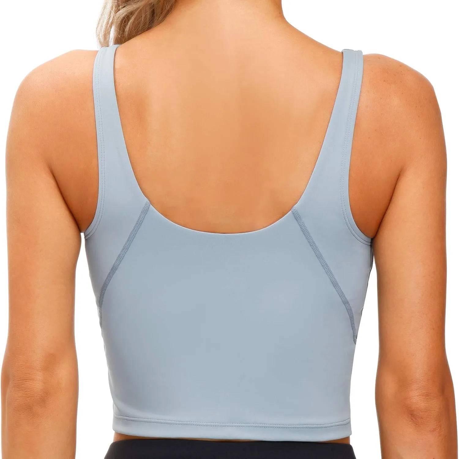 THE GYM PEOPLE Womens' Sports Bra Longline Wirefree Padded with Medium Support