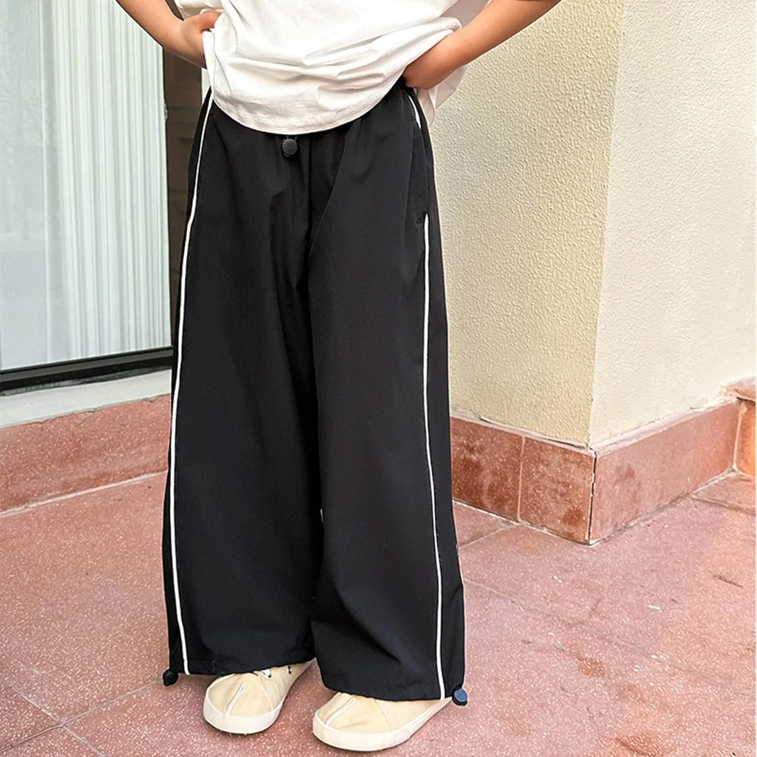 Toddler Boys Girls Wide Leg School Pants Sweatpants Active Baggy Joggers Pull on Quick-Dry Lounge Sports Trousers
