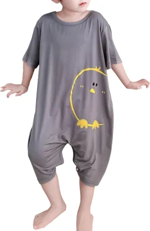 Umeyda Little Baby Boys Footless Pajamas Modal Short Sleeve Romper Jumpsuit Sleep and Play