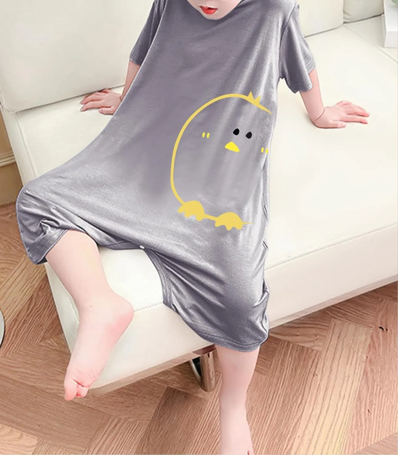 Umeyda Little Baby Boys Footless Pajamas Modal Short Sleeve Romper Jumpsuit Sleep and Play
