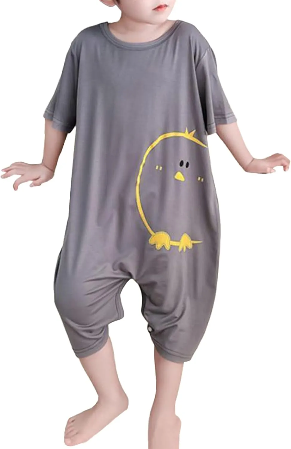 Umeyda Little Baby Boys Footless Pajamas Modal Short Sleeve Romper Jumpsuit Sleep and Play