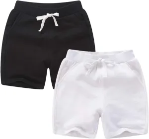 Unisex Baby Boys Girls Summer Solid Color Cotton Sport Jogger Shorts Casual Elastic Waist Active Shorts Pants