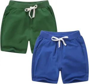 Unisex Baby Boys Girls Summer Solid Color Cotton Sport Jogger Shorts Casual Elastic Waist Active Shorts Pants