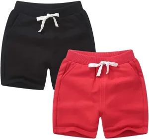 Unisex Baby Boys Girls Summer Solid Color Cotton Sport Jogger Shorts Casual Elastic Waist Active Shorts Pants