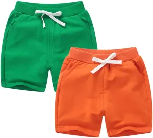 Unisex Baby Boys Girls Summer Solid Color Cotton Sport Jogger Shorts Casual Elastic Waist Active Shorts Pants