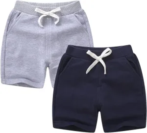 Unisex Baby Boys Girls Summer Solid Color Cotton Sport Jogger Shorts Casual Elastic Waist Active Shorts Pants