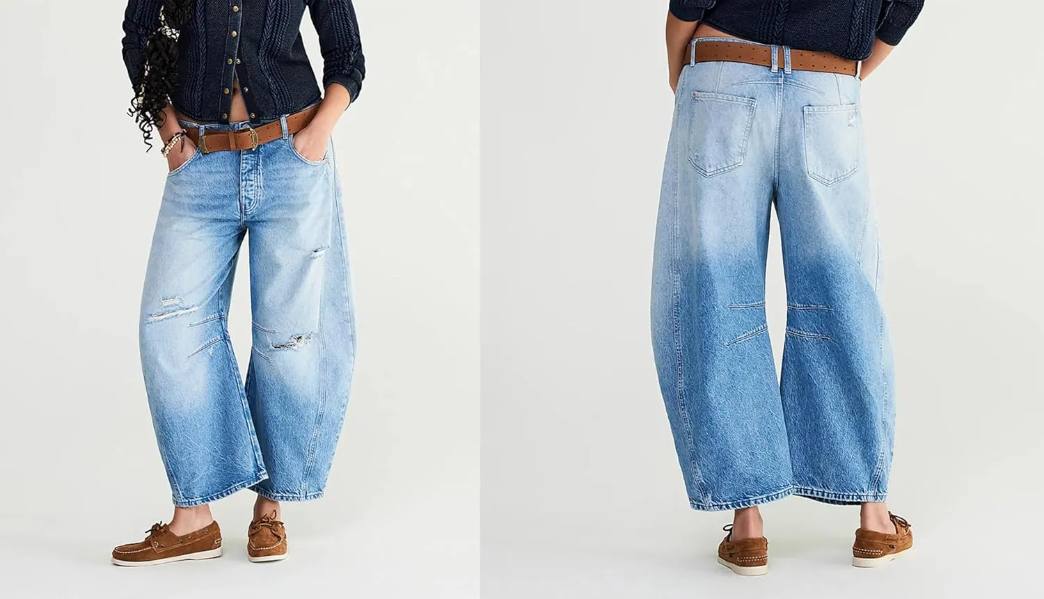 utcoco Womens Mid Rise Barrel Jeans Distressed Ripped Loose Wide Leg Jeans Denim Long Pants Y2k Baggy Boyfriend Jeans