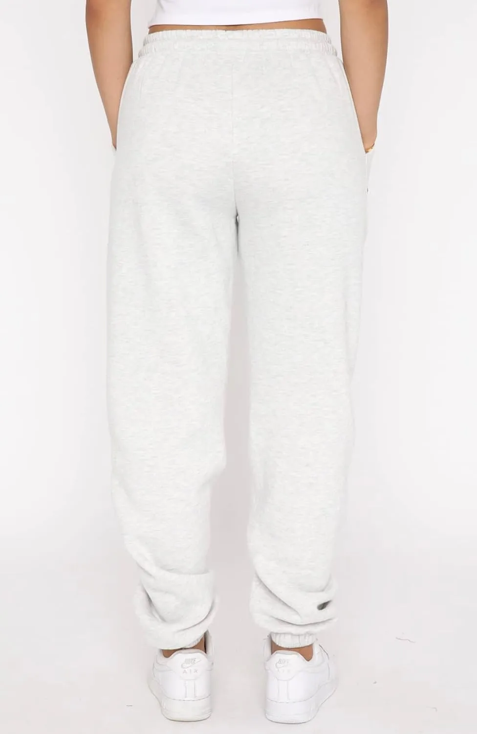 Waitfairy Women's Winter Fleece Sweatpants Casual Comfy High Waisted Workout Cinch Bottom Joggers Pants with Pocket