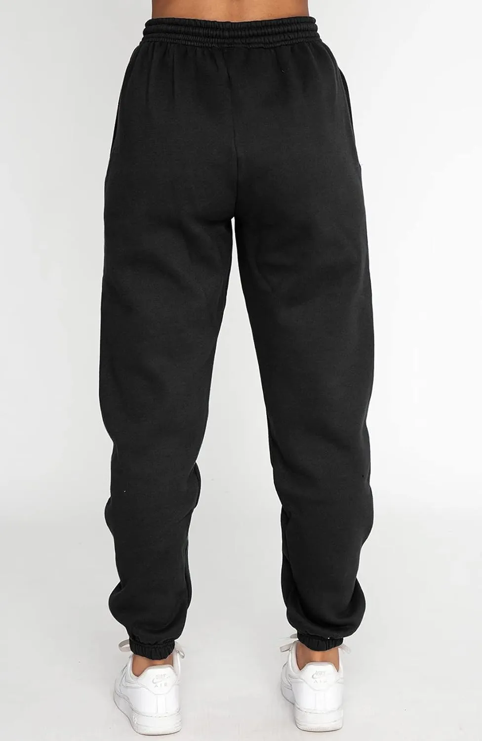 Waitfairy Women's Winter Fleece Sweatpants Casual Comfy High Waisted Workout Cinch Bottom Joggers Pants with Pocket