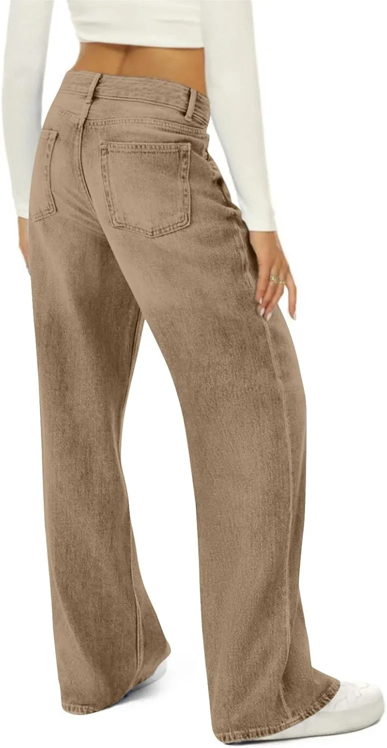 Wide Leg Jeans Woman Baggy High Waisted Mom 90s Boyfriend Denim Jeans Vintage Y2k Denim Pants Casual Cowgirl Pants