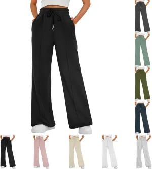 Wide Leg Sweatpants Women Baggy Drawstring High Waisted Flare Pants Y2K Lightweight Joggers with Pockets