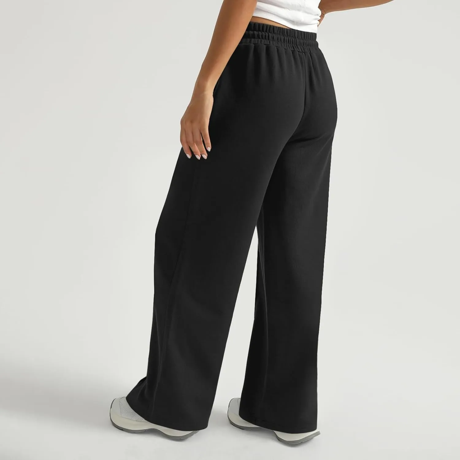 Wide Leg Sweatpants Women Baggy Drawstring High Waisted Flare Pants Y2K Lightweight Joggers with Pockets