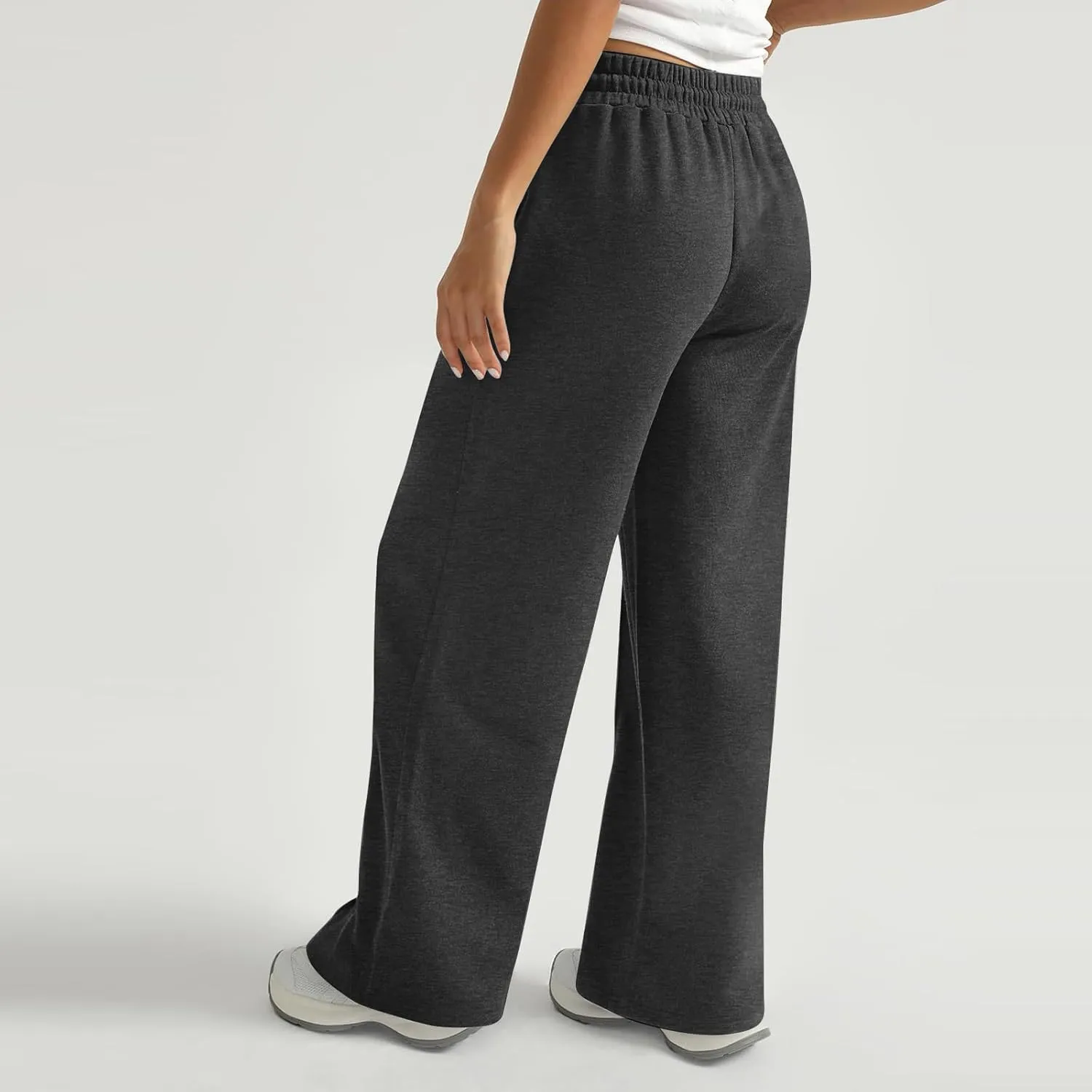 Wide Leg Sweatpants Women Baggy Drawstring High Waisted Flare Pants Y2K Lightweight Joggers with Pockets