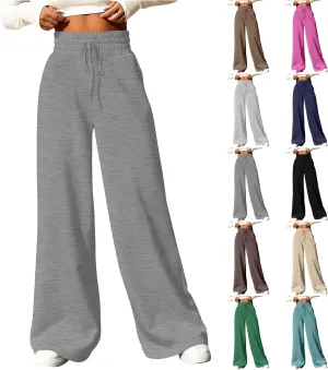 Wide Leg Sweatpants Women Baggy Lightweight Sweat Pants Drawstring High Waisted Casual Lounge Pants with Pockets