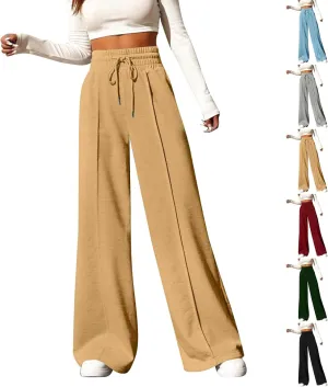 Wide Leg Sweatpants Women Casual Lightweight Drawstring High Waisted Joggers Baggy Soft Lounge Pants with Pockets