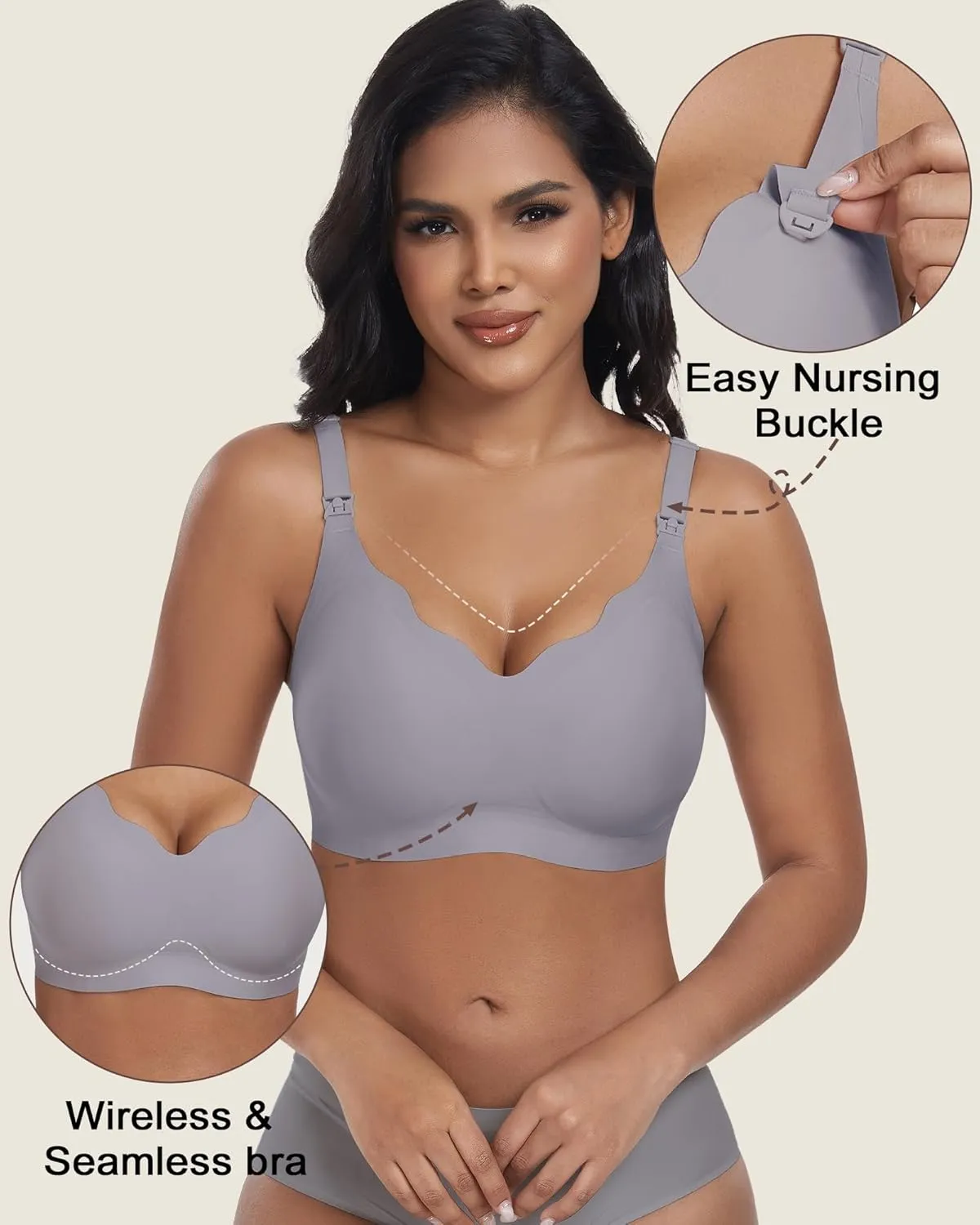 Wireless Seamless Pumping Bra Hands Free Nursing Bra Wirefree Comfort Wearable Breast Pump Brass