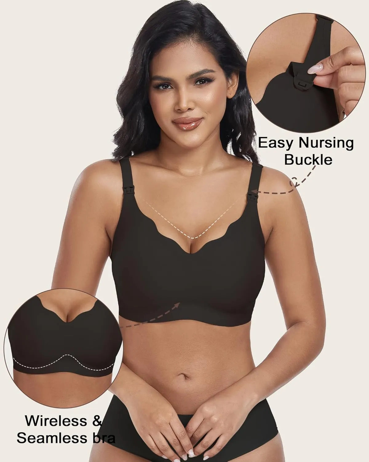 Wireless Seamless Pumping Bra Hands Free Nursing Bra Wirefree Comfort Wearable Breast Pump Brass