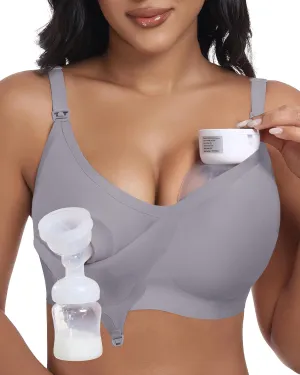 Wireless Seamless Pumping Bra Hands Free Nursing Bra Wirefree Comfort Wearable Breast Pump Brass