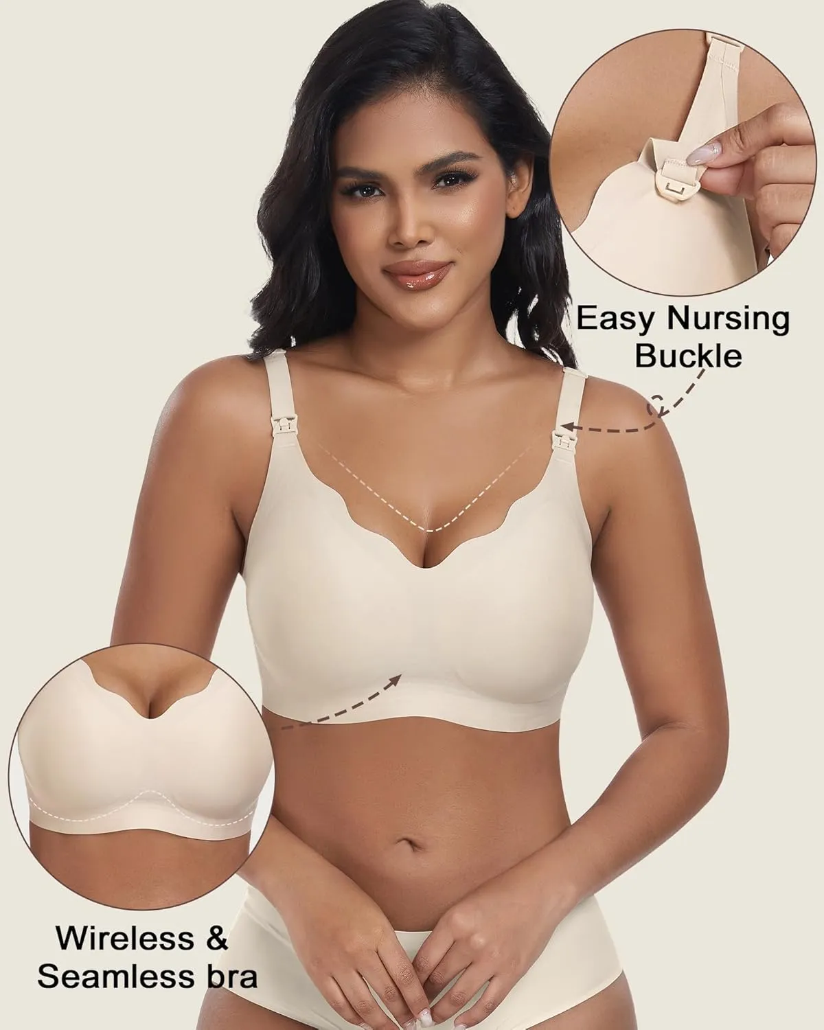 Wireless Seamless Pumping Bra Hands Free Nursing Bra Wirefree Comfort Wearable Breast Pump Brass