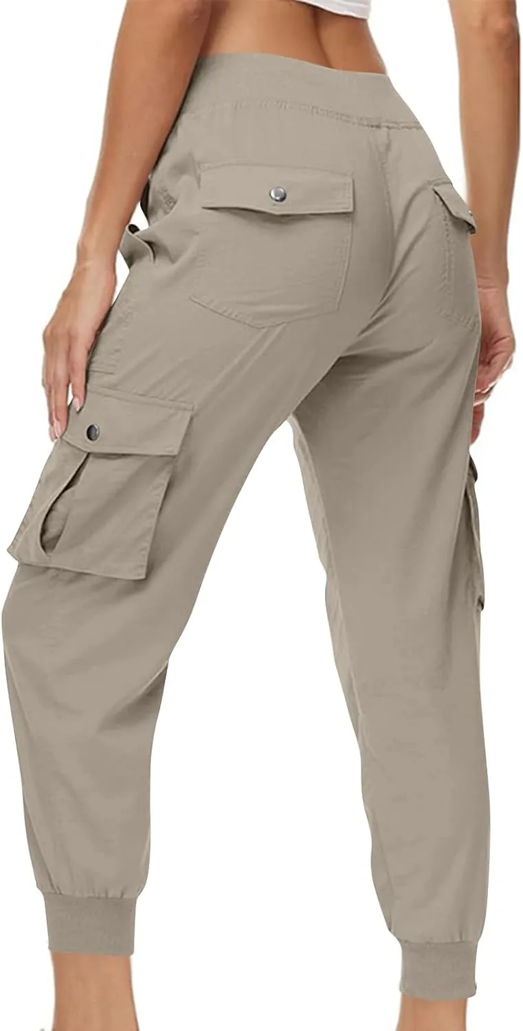 Women Hiking Pants Lightweight Cargo Joggers Outdoor Quick Dry Athletic Pants with Pockets Casual Travel Pants
