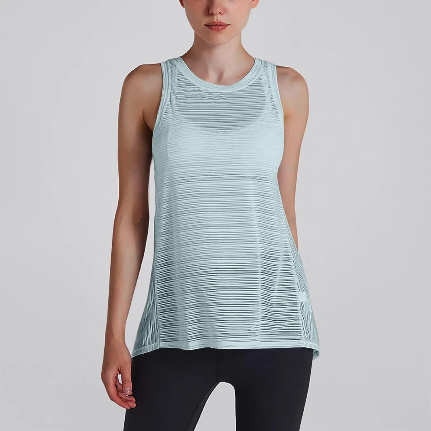 Women Summer Quick Dry Athletic Tank Top Sleeveless Lightweight Mesh Breathable Workout Shirts Loose Comfy Yoga Tops