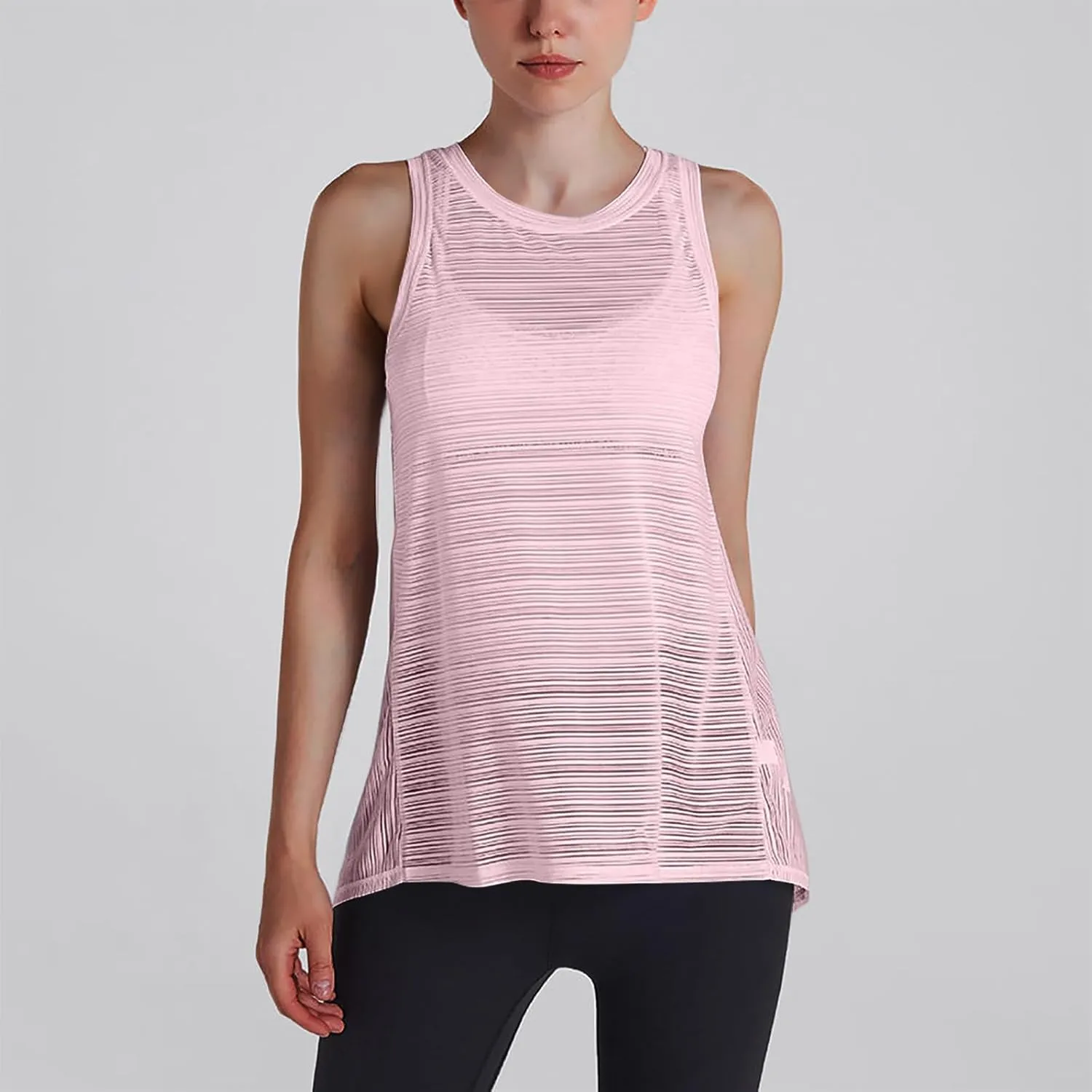Women Summer Quick Dry Athletic Tank Top Sleeveless Lightweight Mesh Breathable Workout Shirts Loose Comfy Yoga Tops