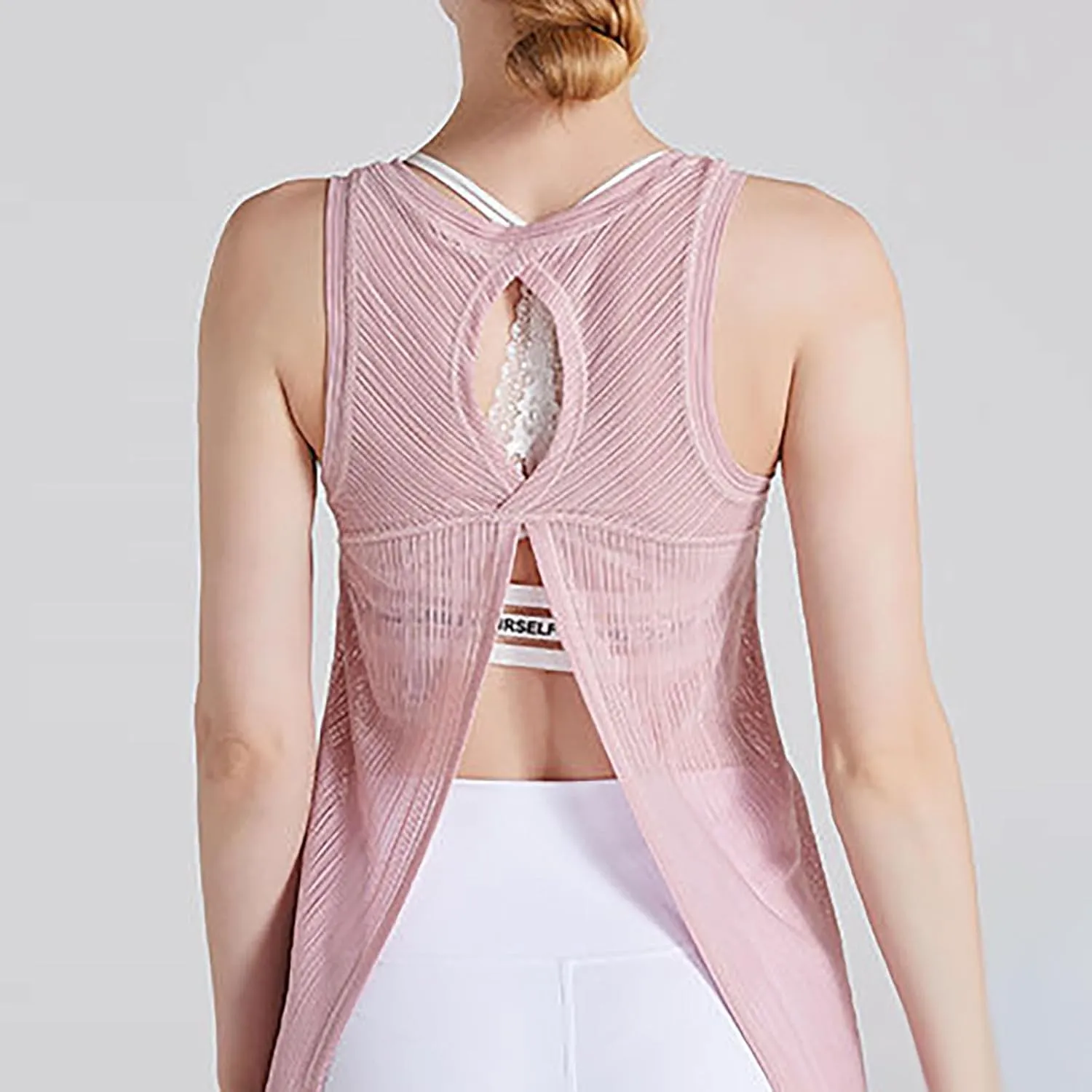 Women Summer Quick Dry Athletic Tank Top Sleeveless Lightweight Mesh Breathable Workout Shirts Loose Comfy Yoga Tops